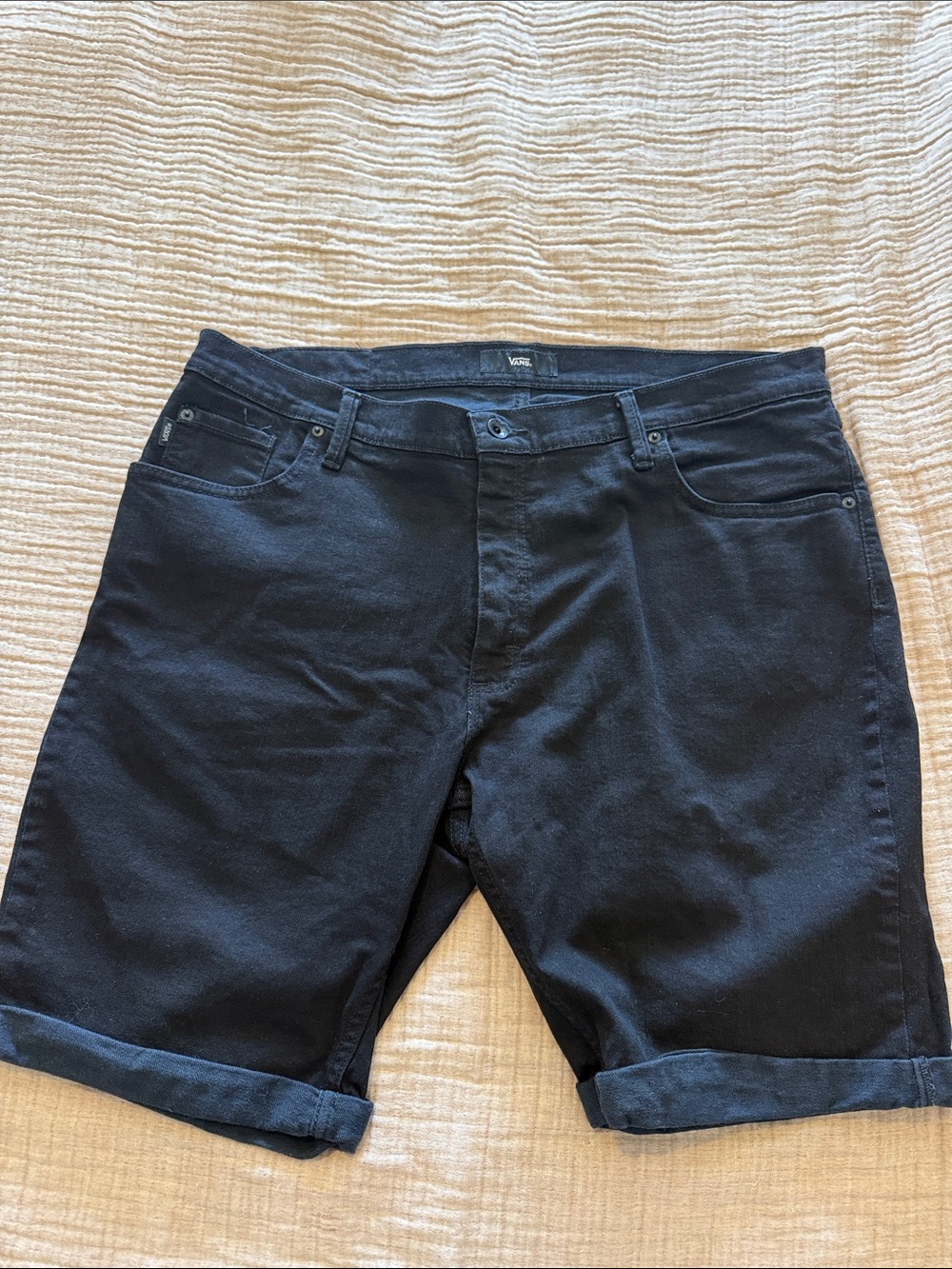 Vans Men’s Black Cuffed Jean Shorts